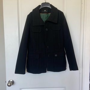H&M Black Peacoat